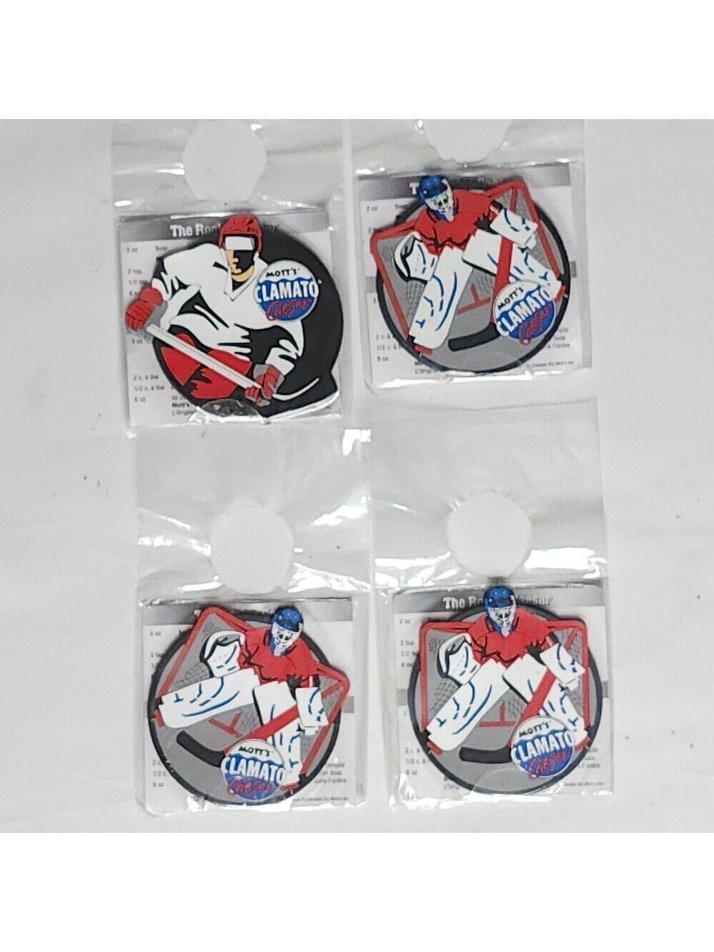 MOTT'S CLAMATO CAESAR Coater Lot of 4 Bar Mat NHL Goalie Hockey Player